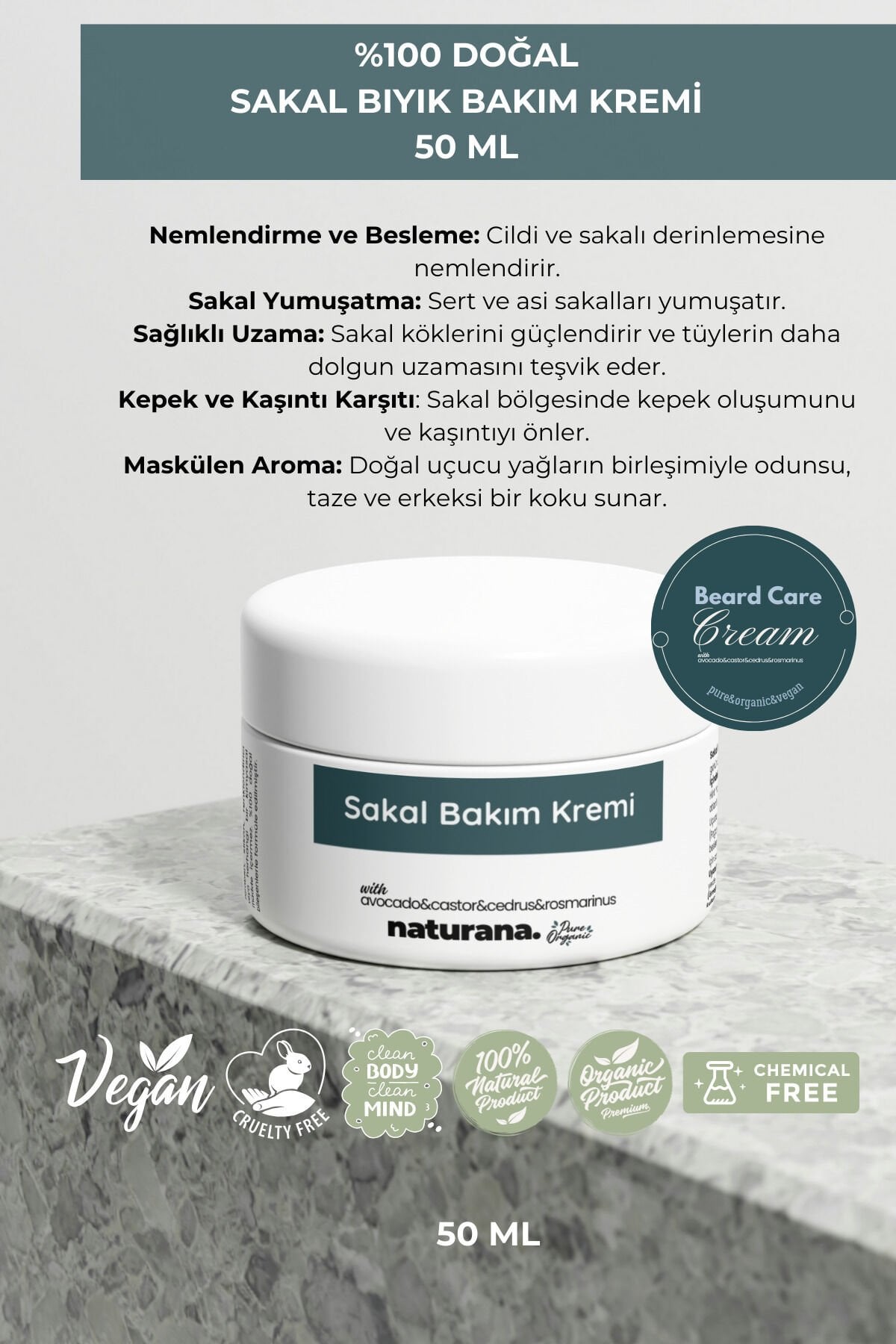 Sakal Bıyık Bakım Kremi Güçlendirici Yumuşatıcı