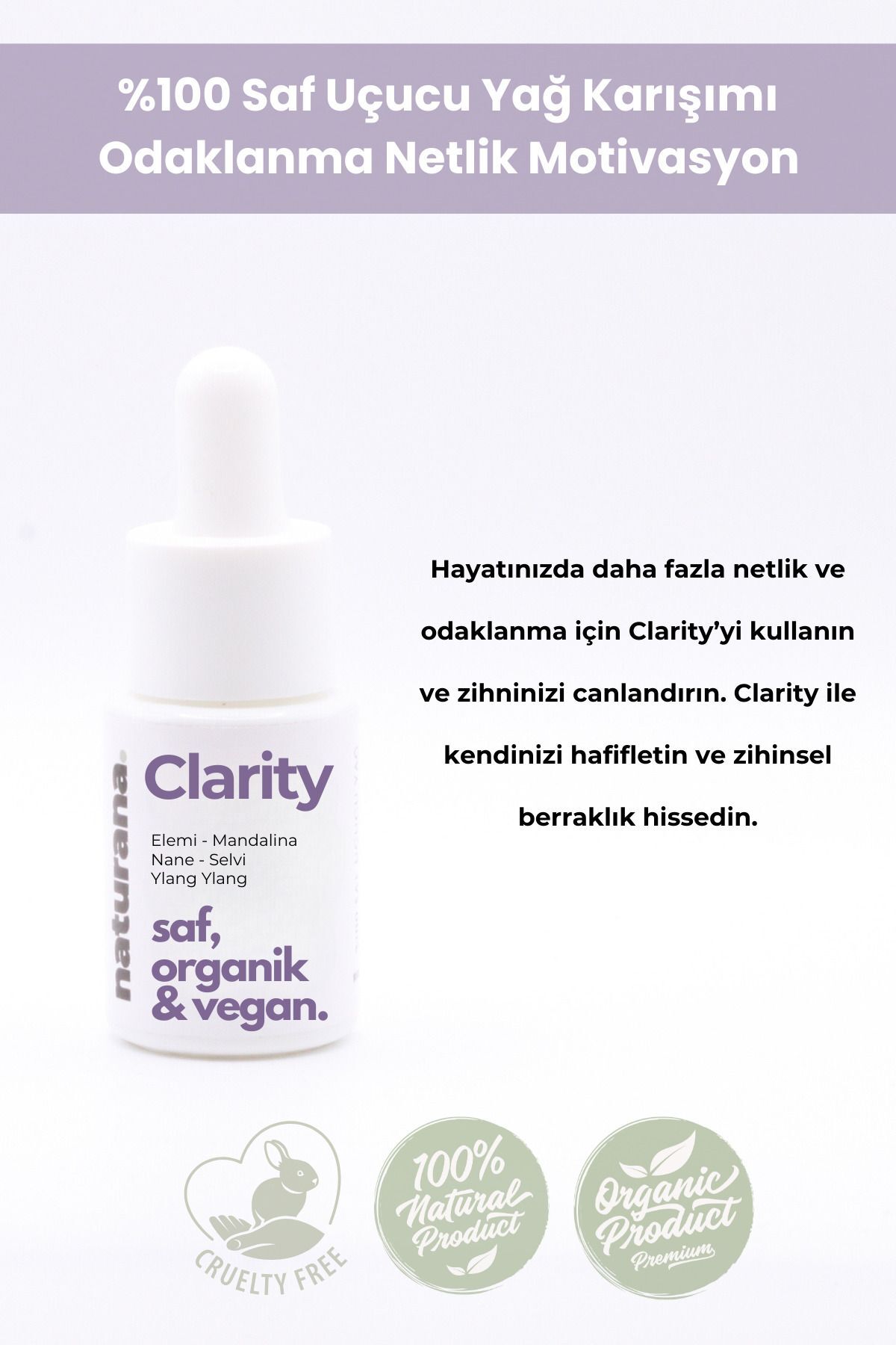 Clarity Uçucu Yağ Karışımı - Odaklanma Netlik Motivasyon